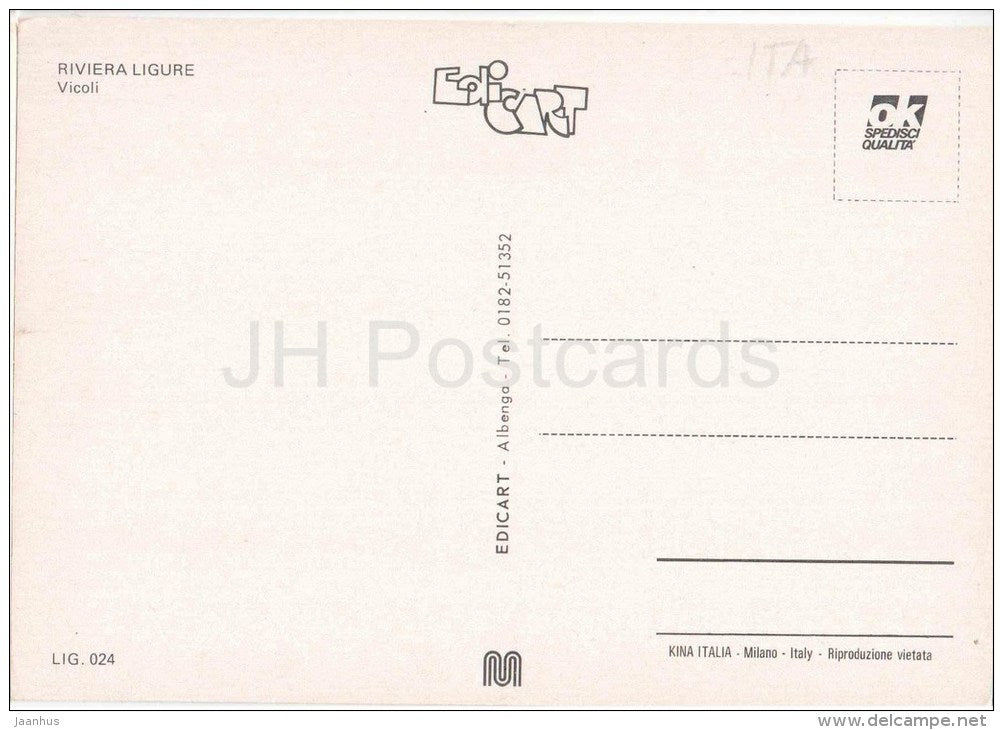 Vicoli - Riviera Ligure - Liguria - Lig. 024 - Italia - Italy - unused - JH Postcards