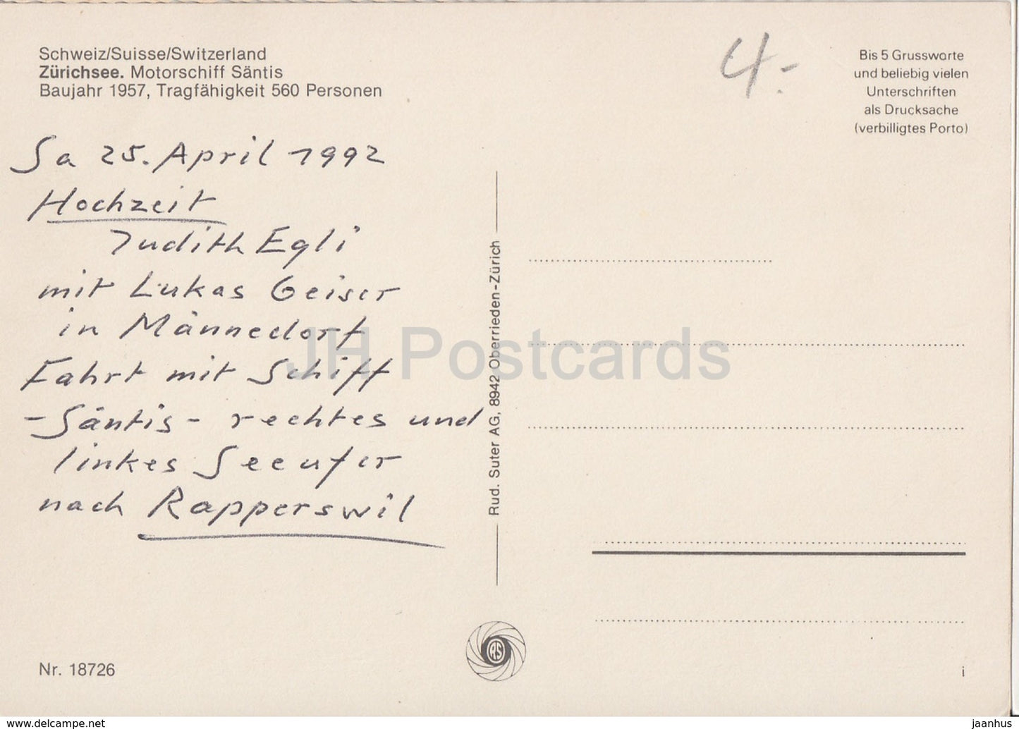 Zurichsee - Motorschiff Santis - MS - ship - Switzerland - used