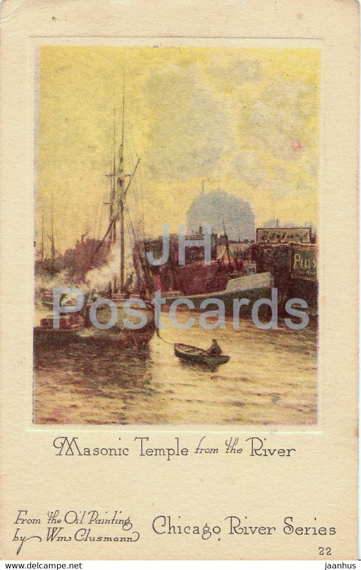 Masonic Temple from the River - Chicago River Series - Illinois - 22 - old postcard - 1913 - United States USA - used - JH Postcards
