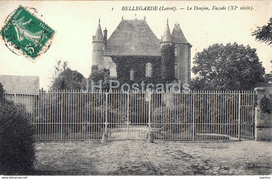 Bellegarde - Le Donjon - Facade - 1 - old postcard - 1913 - France - used - JH Postcards