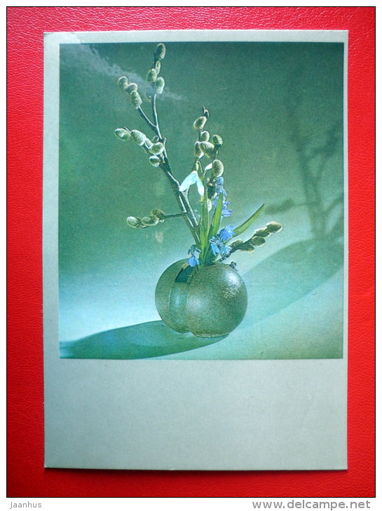 Ikebana Compositions - flowers - USSR - 1981 - used - JH Postcards