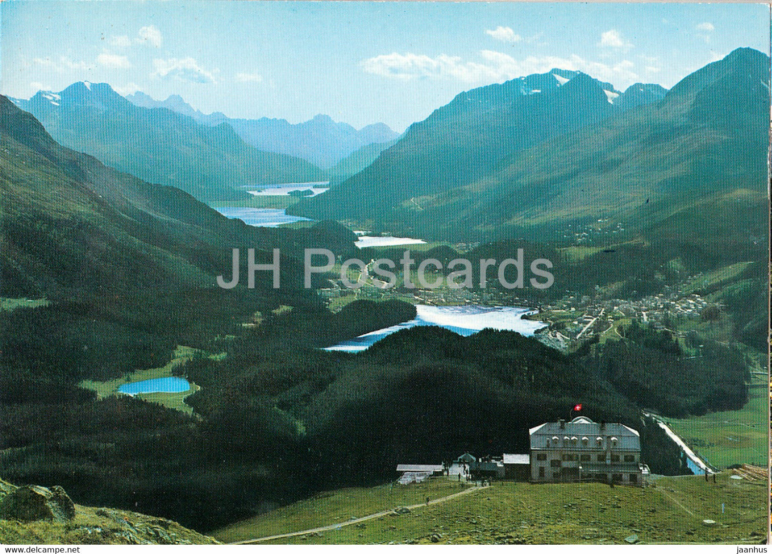 Muottas Muragl 2450 m mit Oberengadiner Seen - 132 - Switzerland - unused - JH Postcards