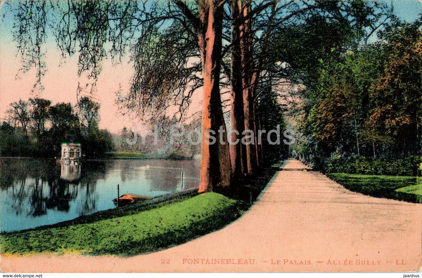 Fontainebleau - Le Palais - Allee Sully - 22 - old postcard - France - used - JH Postcards