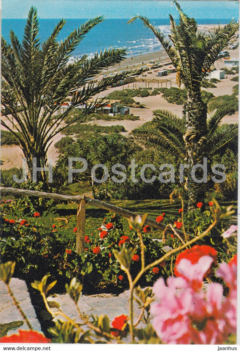 Gran Canaria - Vista parcial de la playa del Ingles - Partial view of Ingles beach - 1981 - Spain - used - JH Postcards