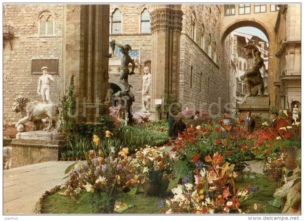 Piazza Signoria , Loggia dell`Orcagna - square - Firenze - Toscana - 344 - Italia - Italy - unused - JH Postcards