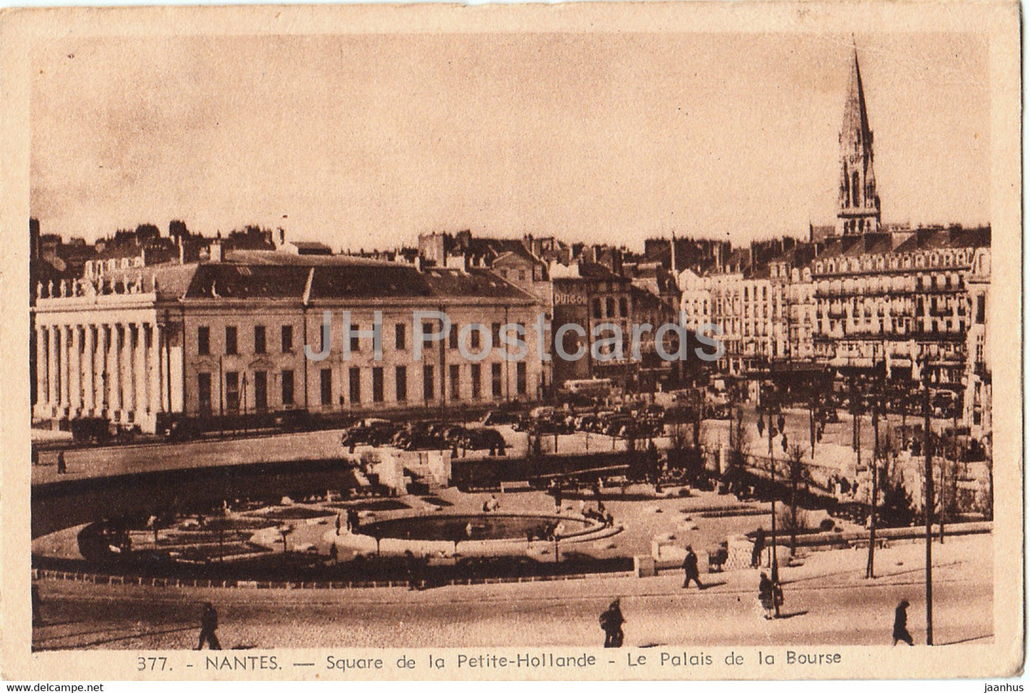 Nantes - Square de la Petite Hollande - Le Palais de la Bourse - 377 - old postcard - 1950 - France - used - JH Postcards