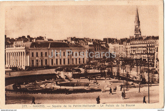 Nantes - Square de la Petite Hollande - Le Palais de la Bourse - 377 - old postcard - 1950 - France - used - JH Postcards