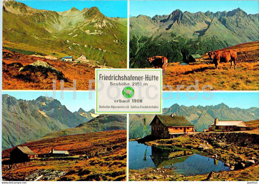 Friedrichshafener Hutte - Seehohe 2151 m - multiview - 1630 - Austria - used - JH Postcards