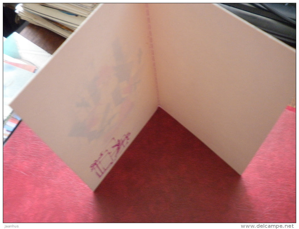 New Year greeting card - by M. Velichkina - Ded Moroz - Santa Claus - 1989 - Russia USSR - unused - JH Postcards