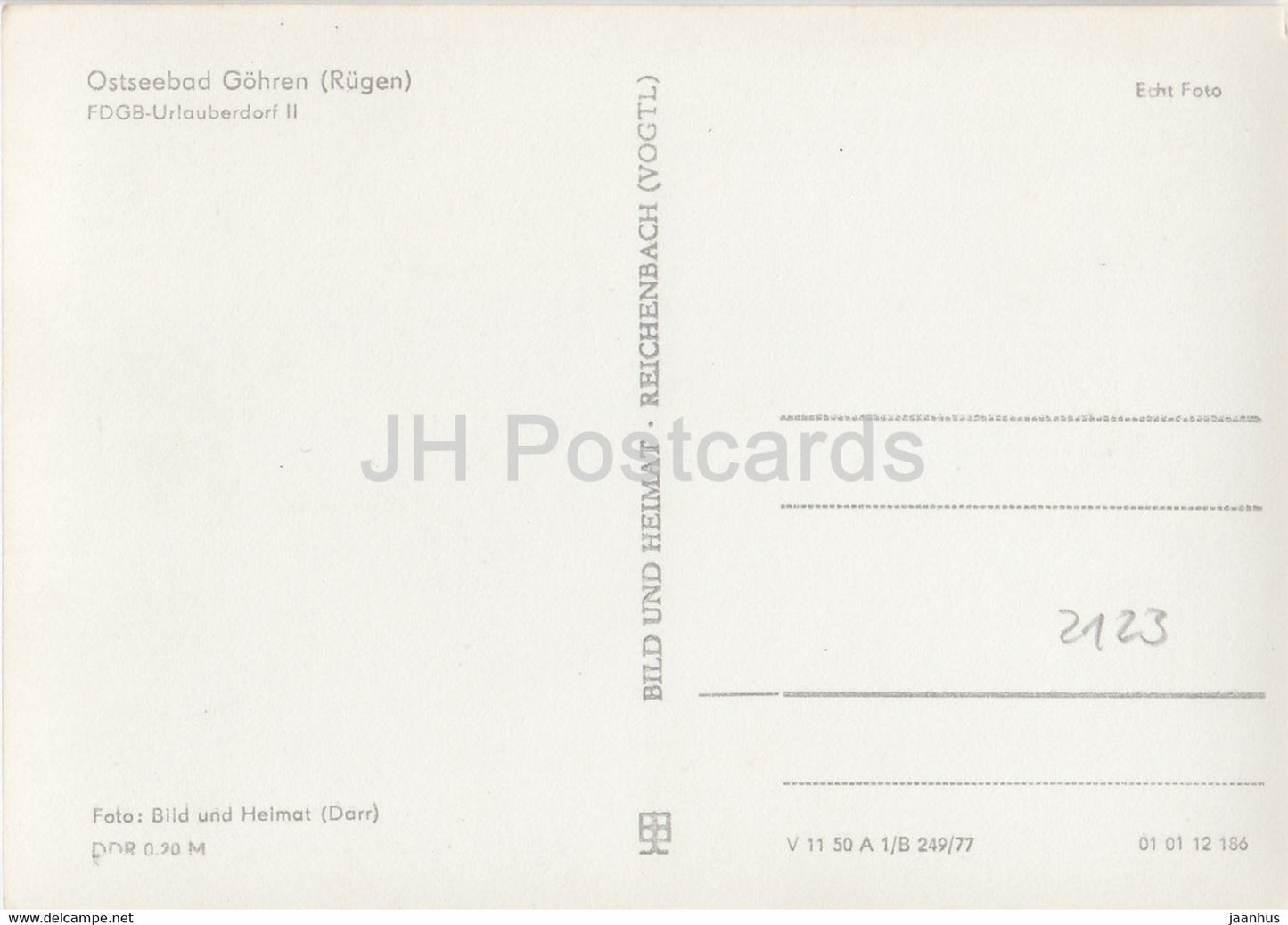 Ostseebad Gohren - FDGB Urlauberdorf II - Germany DDR - unused