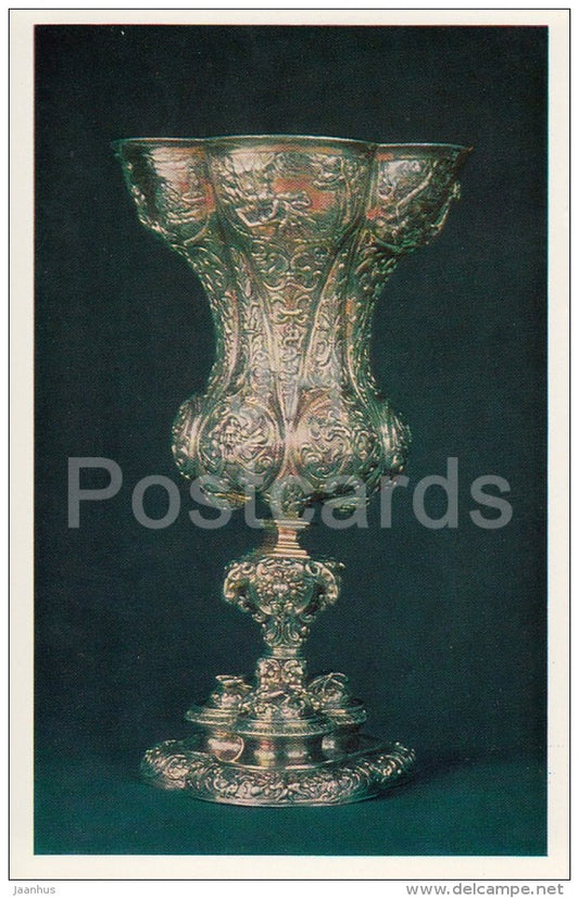 Chased Silver-Gilt Cup , Nuremberg - Western European Silver from Hermitage - 1982 - Russia USSR - unused - JH Postcards