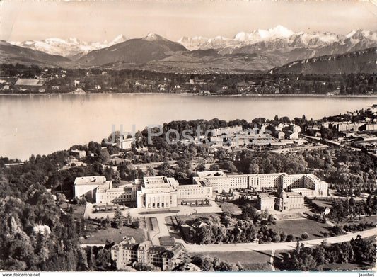 Geneve - Geneva - Le Palais des Nations Unies et le Mont Blanc 4810 m - 8062 - 1955 - Switzerland - used - JH Postcards