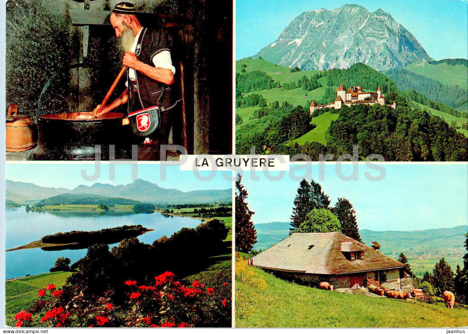La Gruyere - dans le canton de Fribourg - multiview - 1122 - Switzerland - unused - JH Postcards