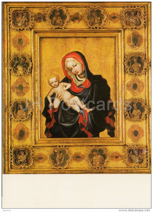 illustration by Bohemian Master - The Saitn Vitus´s Madonna and Child - Czech art - large format card - Czech - un - JH Postcards