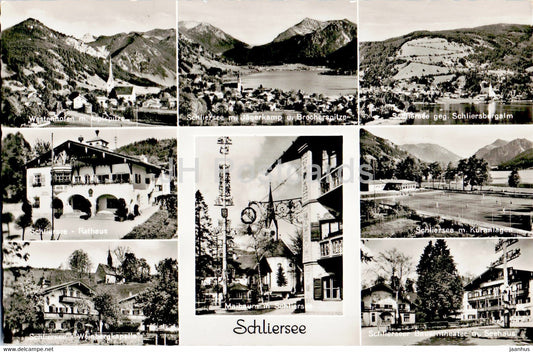 Schliersee - Westenhofen - Rathaus - Kuranlage - Maibaum - old postcard - Germany - used - JH Postcards