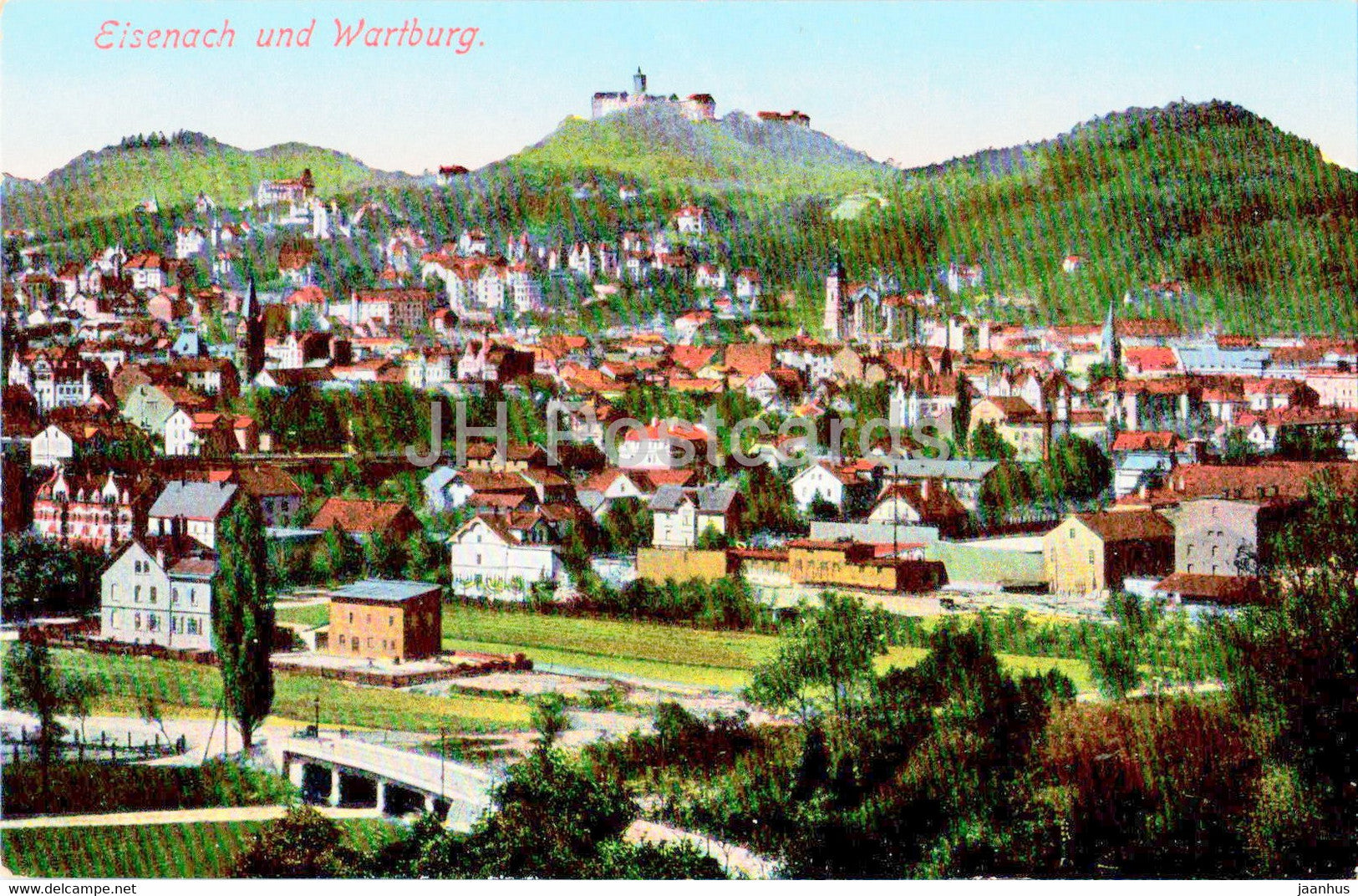 Eisenach und Wartburg - old postcard - 1928 - Germany - used - JH Postcards