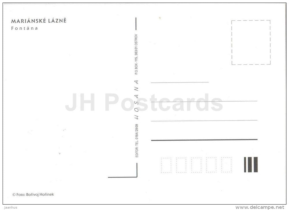 Marianske Lazne - Marienbad - fountain - Czech Republic - unused - JH Postcards