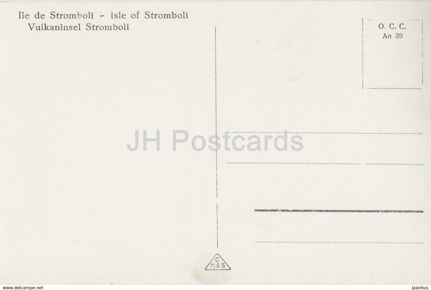 Ile de Stromboli – Vulkan – 999 – alte Postkarte – Italien – unbenutzt