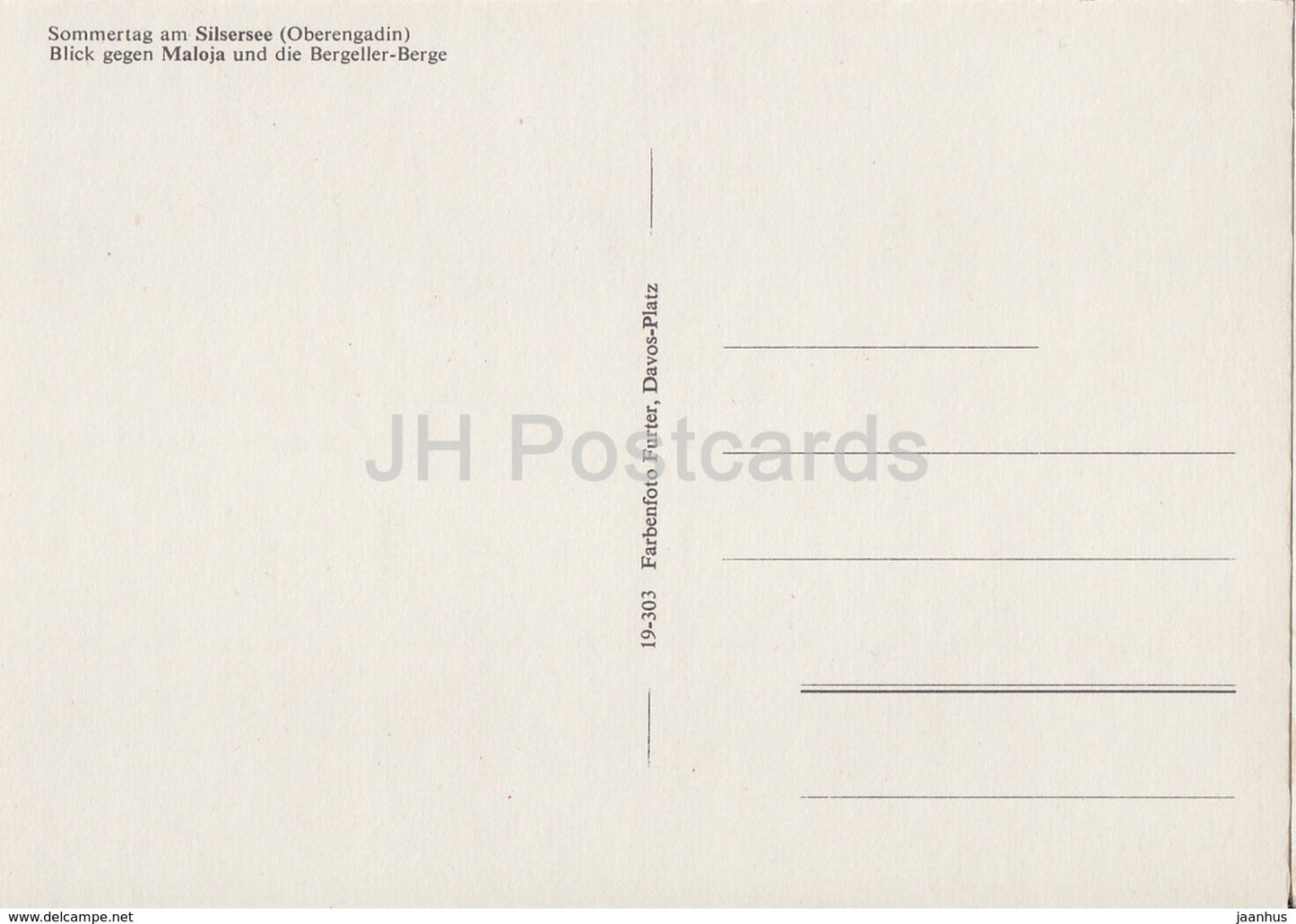 Sommertag am Silsersee - Oberengadin - Maloja - Bergeller Berge - Switzerland - unused