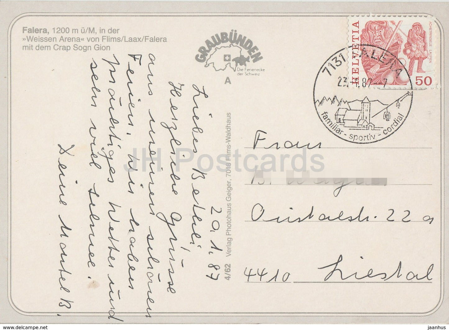 Salids da Falera 1200 m - Weiise Arena - Crap Sogn Gion - ski resort - 1987 - Switzerland - used