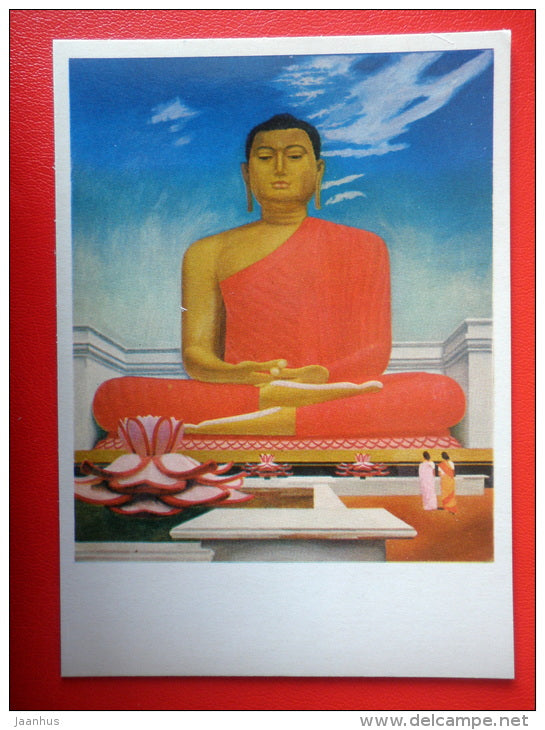 painting by A. Ahaltsev . Buddha . Sri Lanka - russian art - unused - JH Postcards