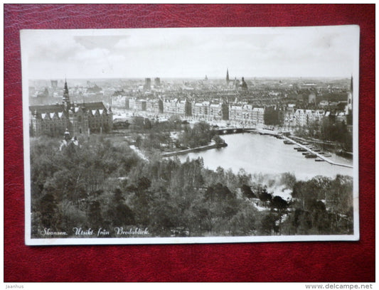 Utsikt fran Bredablick - View from Bredablick - Skansen - 6002/64 - old postcard - Sweden - used - JH Postcards