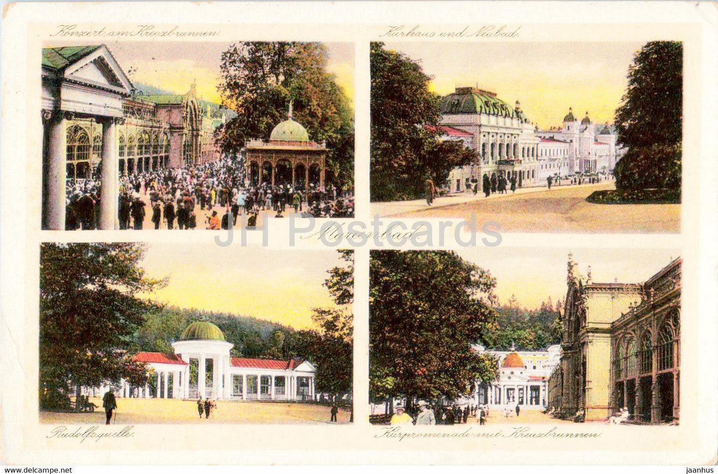 Marienbad - Marianske Lazne - Kurhaus - Rudolfsquelle - Kurpromenade - old postcard - 1927 - Czech Republic - used - JH Postcards