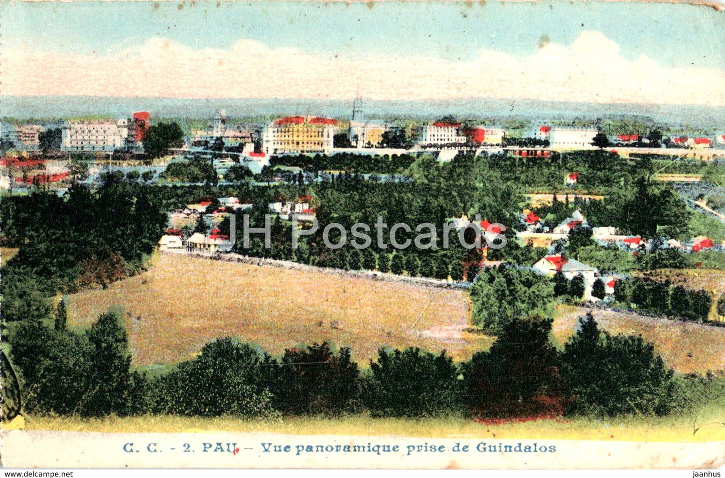 Pau - Vue Panoramique prise de Guindalos - 2 - old postcard - France - unused - JH Postcards
