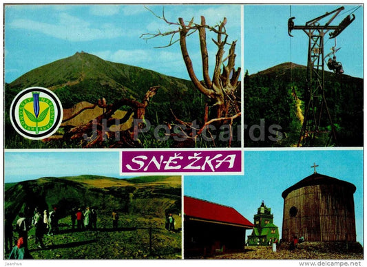 Snezka - chapel - Chairlift to Snezka - Czech - Czechoslovakia - unused - JH Postcards