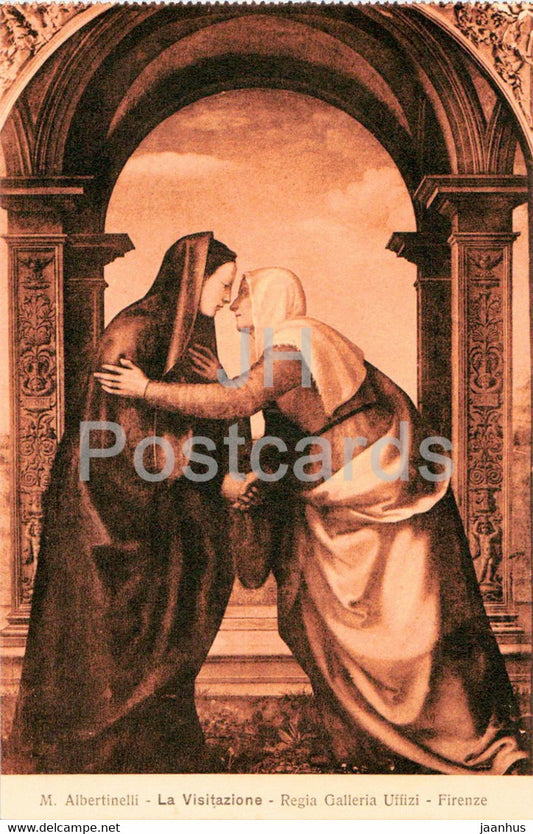 painting by M. Albertinelli - La Visitazione - Regia Galleria Uffizi - Firenze - 12683 - old postcard - Italy - unused - JH Postcards