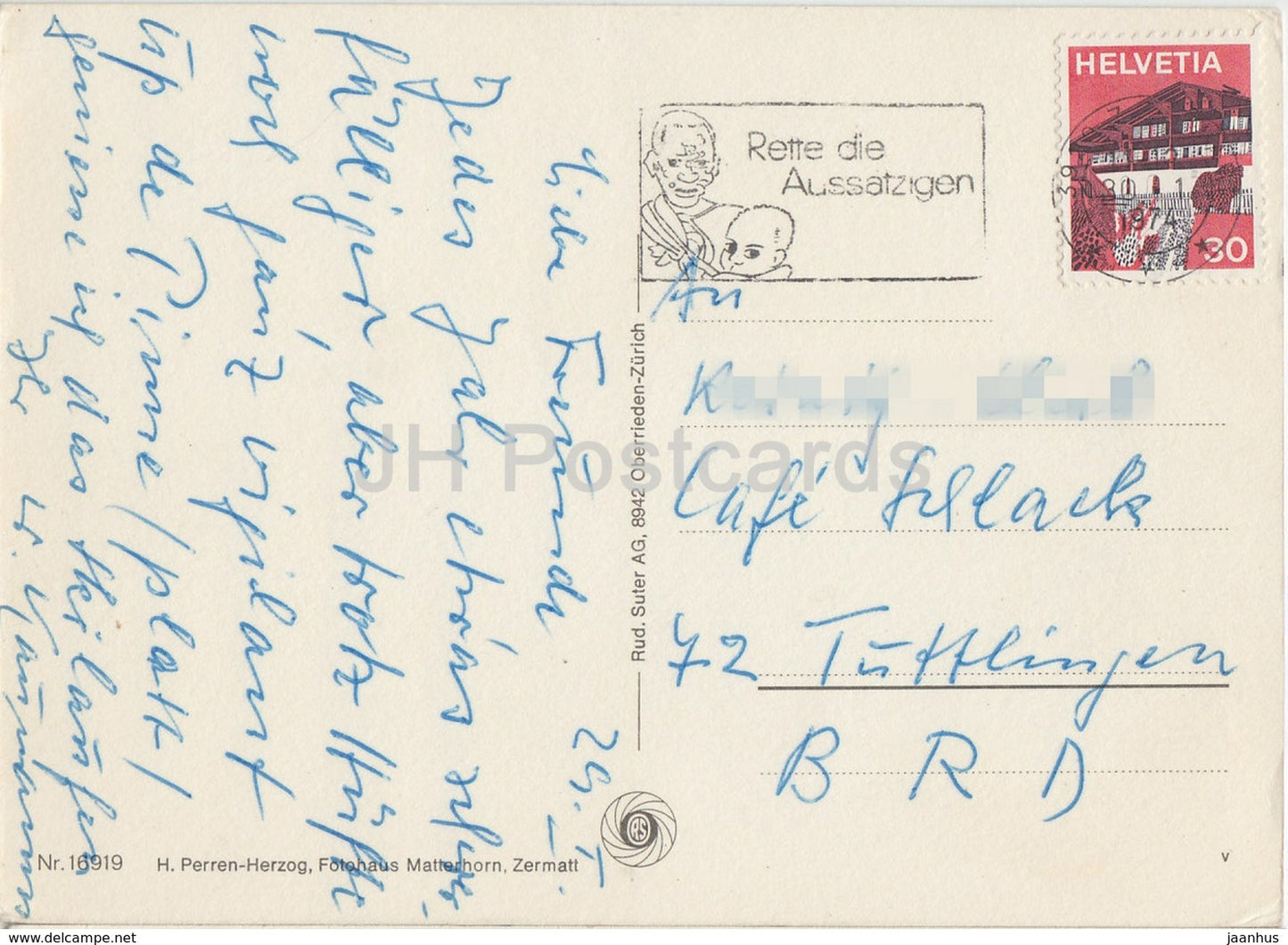 Zermatt - 1616 m - train - chemin de fer - multiview - 1974 - Suisse - utilisé