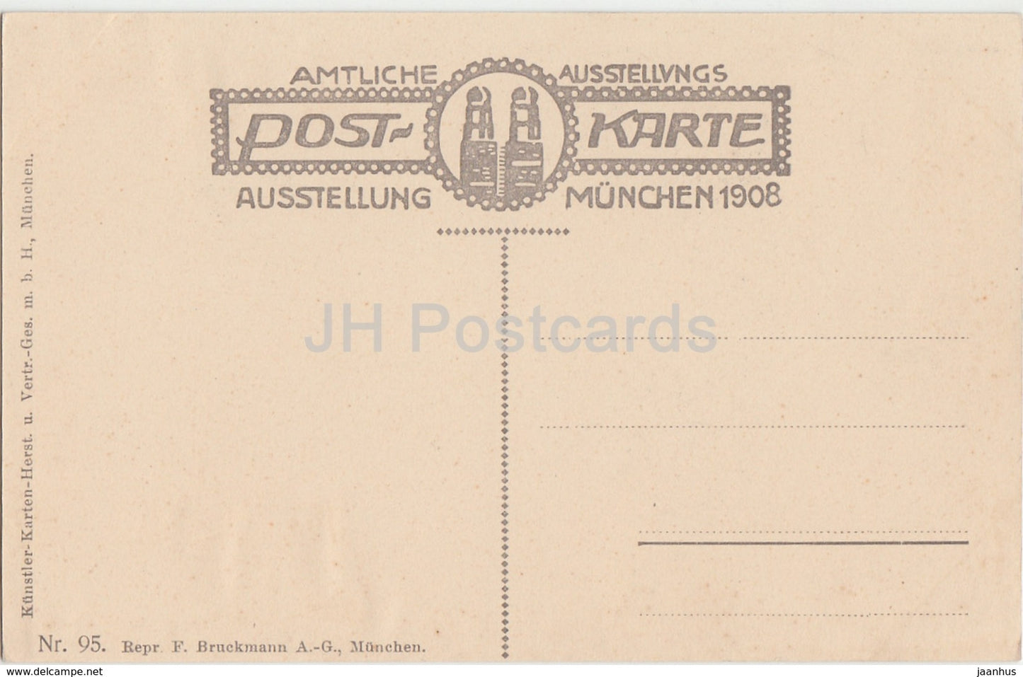 Munchen Ausstellung 1908 - Eduard Beyrei - Pfeilerfigur am Haupeingang - sculpture - 95 - Germany - unused