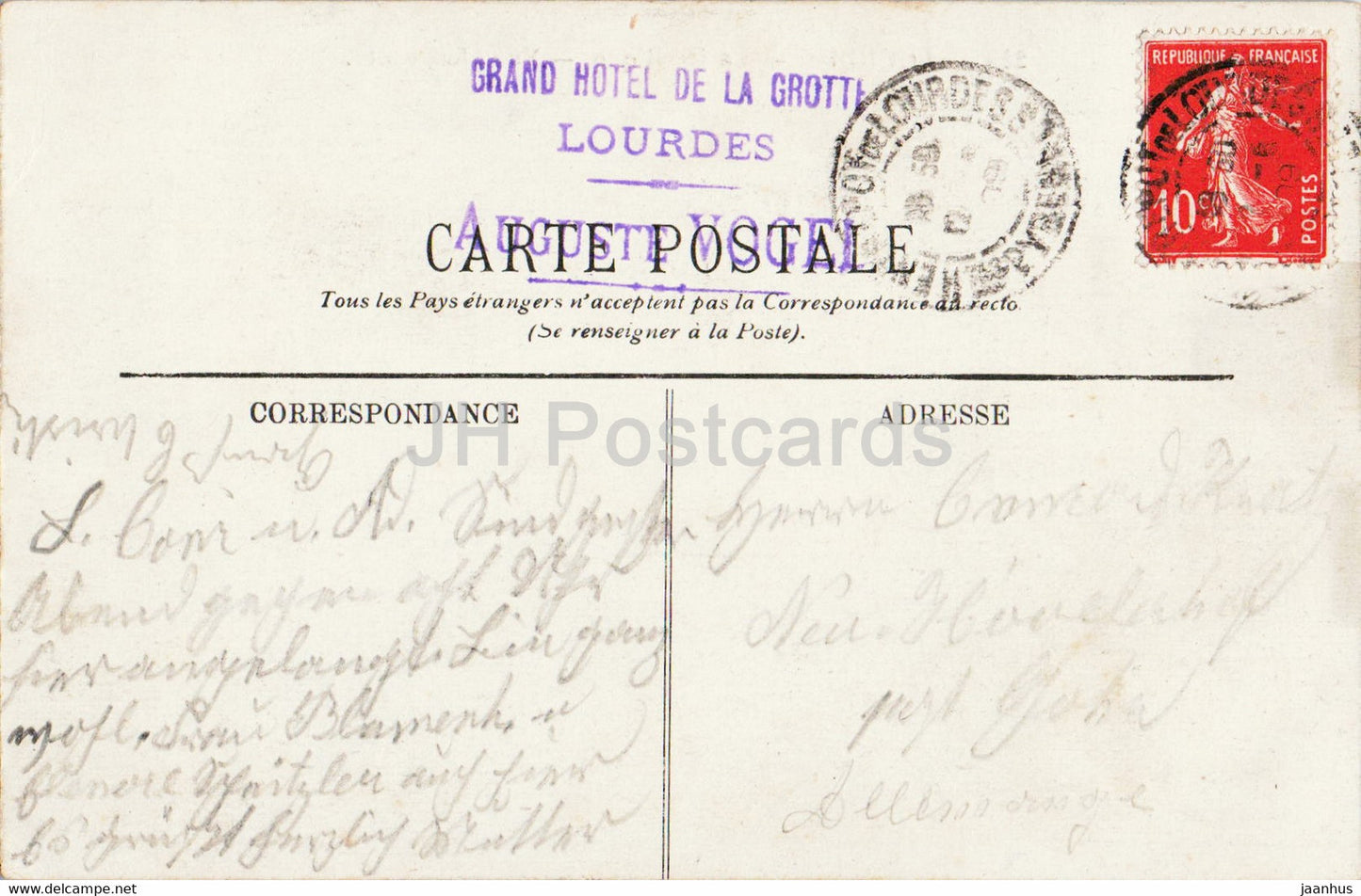 Lourdes - La Basilique - Vue plongeante - 228 - carte postale ancienne - France - occasion