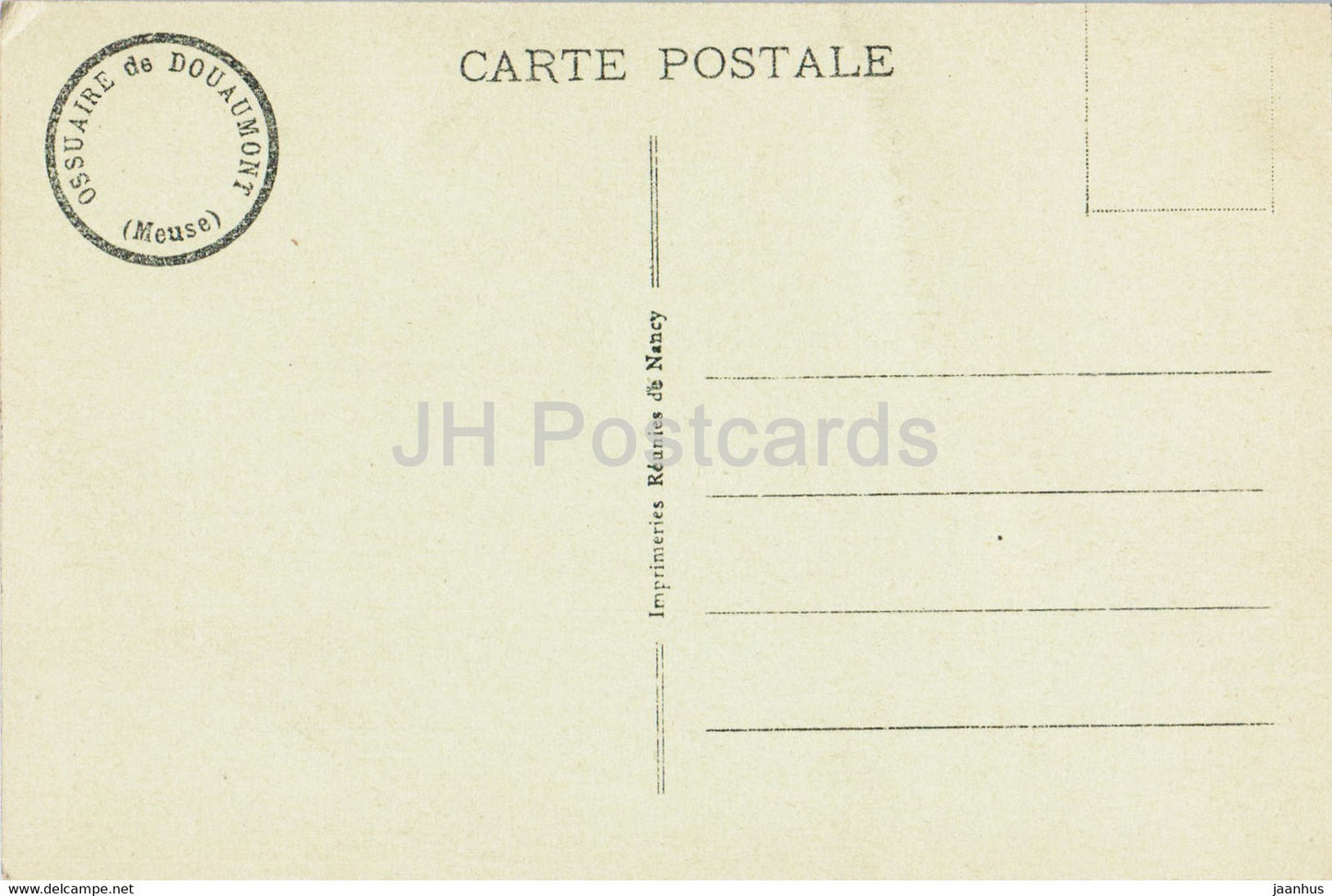 Bataille de VERDUN : Ossuaire provisoire des Champs de Bataille - old postcard - France - unused