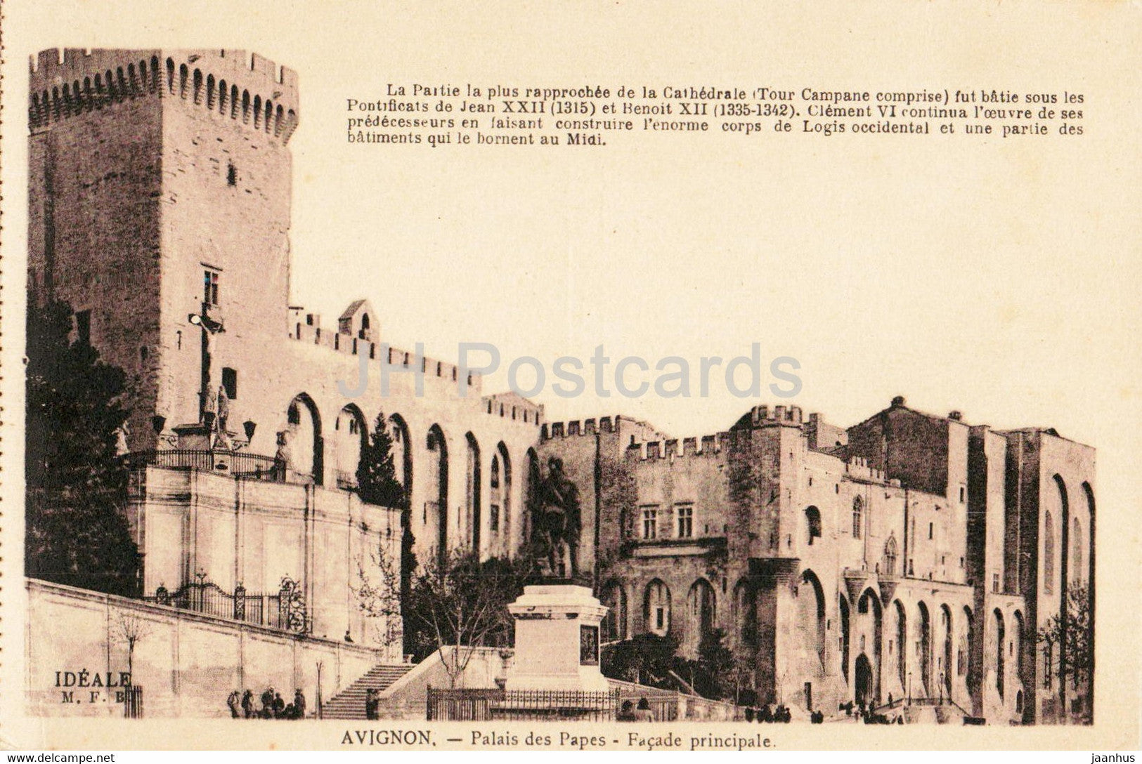Avignon - Palais des Papes - Facade principale - old postcard - France - unused - JH Postcards