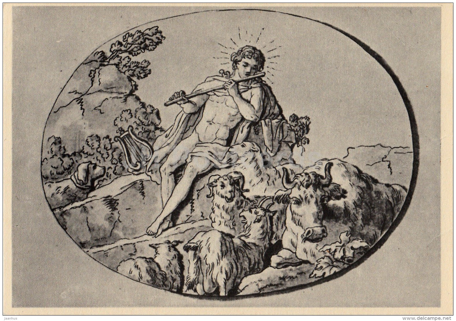 painting by N. Lvov - Apollo transformation to shepherd - Russian art - 1958 - Russia USSR - unused - JH Postcards