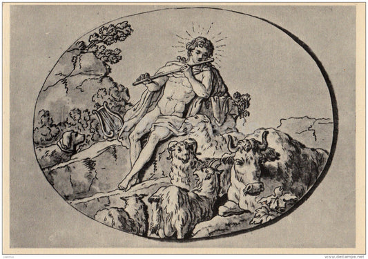 painting by N. Lvov - Apollo transformation to shepherd - Russian art - 1958 - Russia USSR - unused - JH Postcards