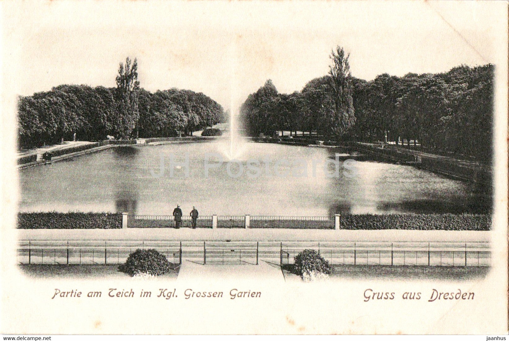 Gruss aus Dresden - Partie am Teich im Kgl. Grossen Garten - old postcard - Germany - unused - JH Postcards