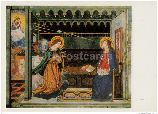 Plaque , The Annunciation - Florentine Mosaic - Italian art - 1974 - Russia USSR - unused - JH Postcards