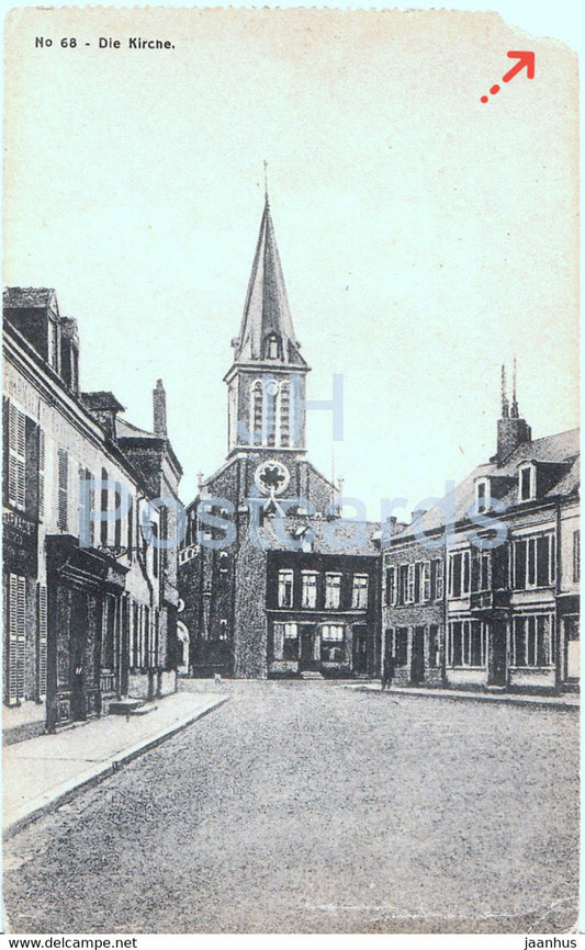 Die Kirche - church - 68 - Feldpost - old postcard - 1918 - Belgium - used - JH Postcards