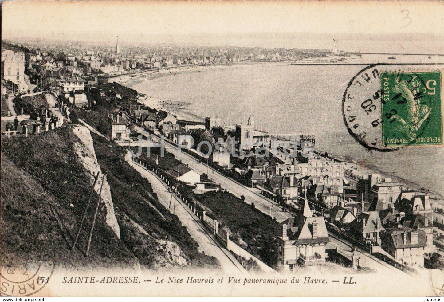 Sainte Adresse - Le Nice Havrais et Vue panoramique du Havre - 171 - old postcard - 1921 - France - used - JH Postcards