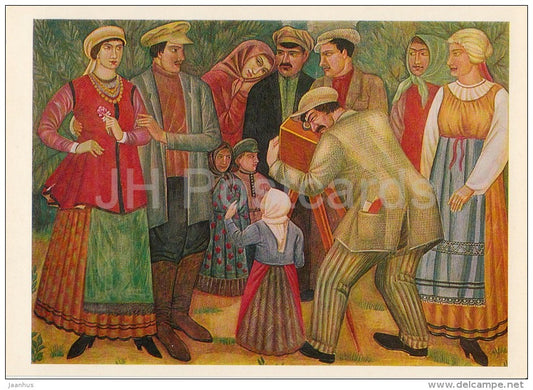 painting by I. Padalka - At a Village Photographer´s , mid 1920s - Ukrainian art - 1981 - Russia USSR - unused - JH Postcards