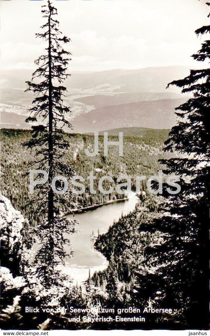 Blick auf den Grossen Arbersee und Grenzgebiet bei Bayerisch Eisenstein - old postcard - Germany - used - JH Postcards