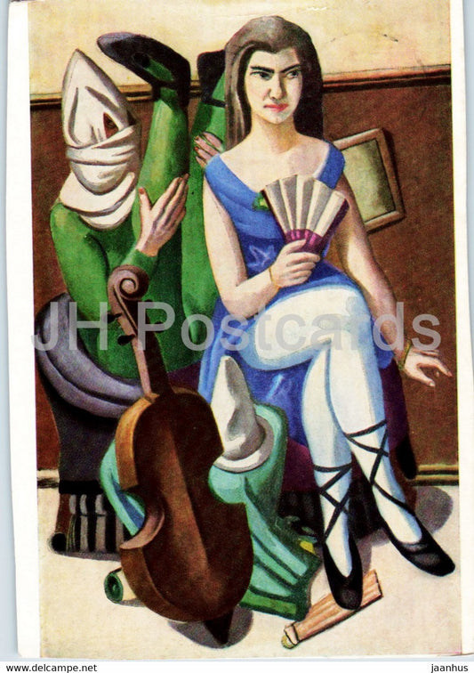 painting by Max Beckmann - Pierrette und Clown - German art - 1971 - Germany - used - JH Postcards