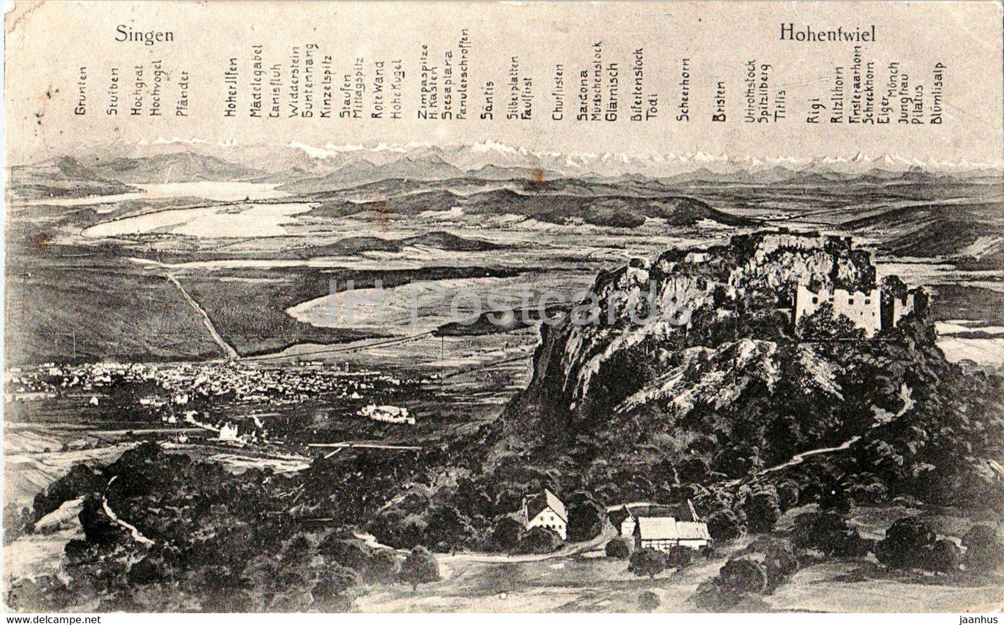 Singen - Hohentwiel - old postcard - Germany - used - JH Postcards
