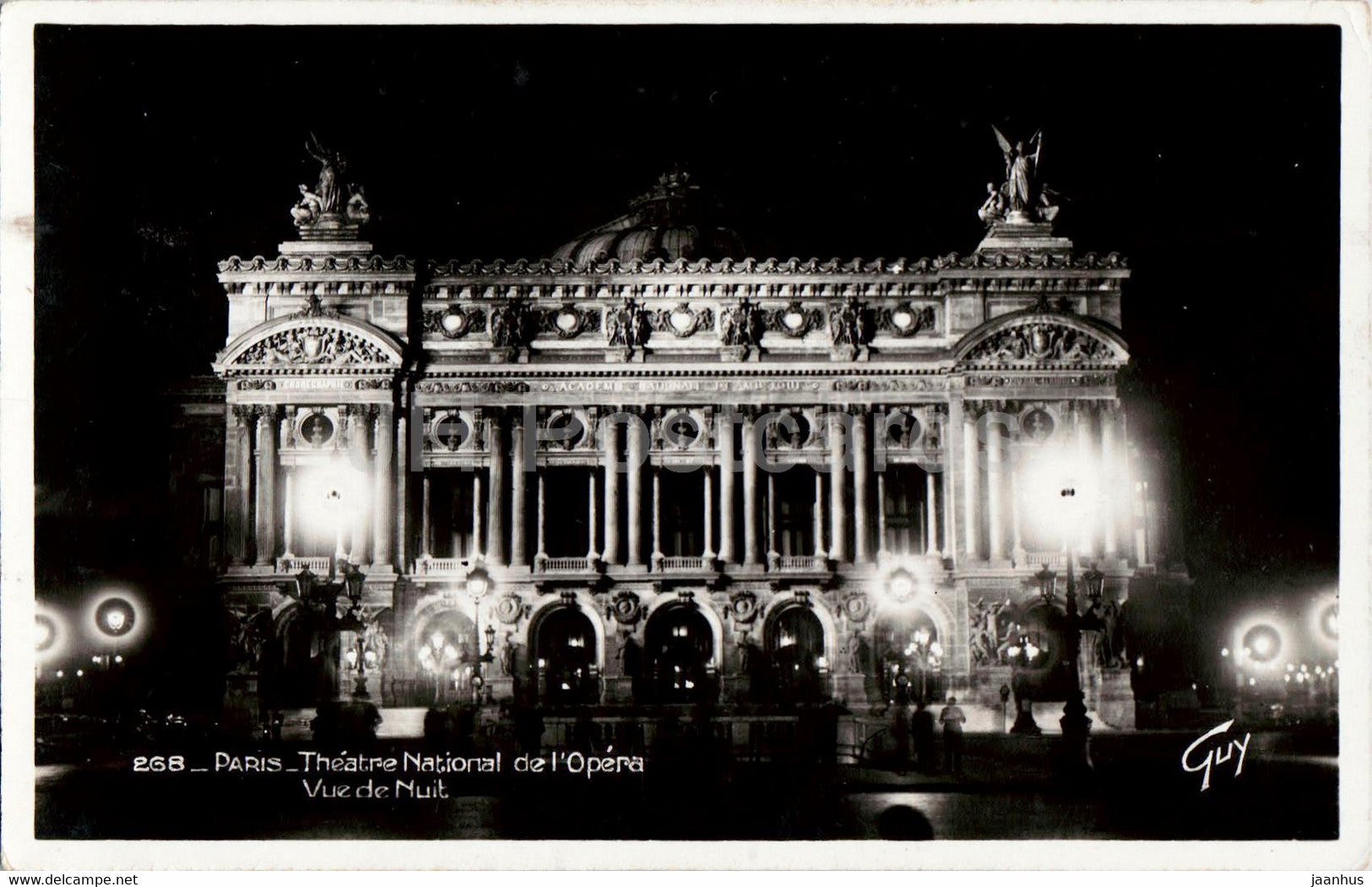 Paris - Theatre National de l'Opera - Vue de Nuit - theatre - 268 - old postcard - France - unused - JH Postcards