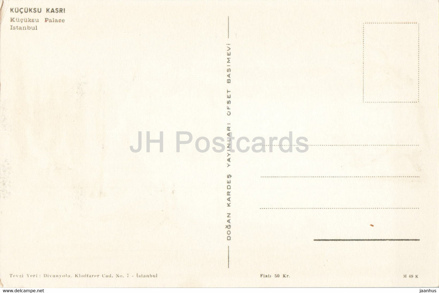 Istanbul - Kucuksu-Palast - Segelschiff - Illustration - alte Postkarte - Türkei - unbenutzt