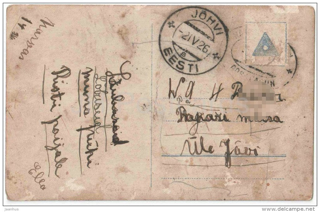 easter greeting card - children - eggs - EAS 7053/2 - circulated in Estonia 1926 Jõhvi - JH Postcards