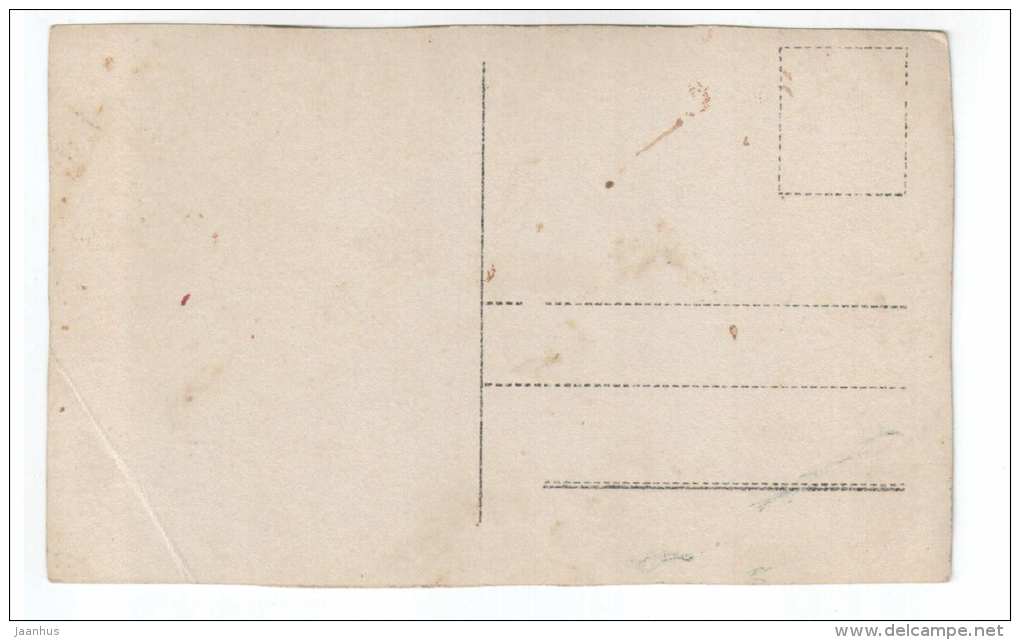 Man - table - water kettle - old postcard - Estonia - unused - JH Postcards