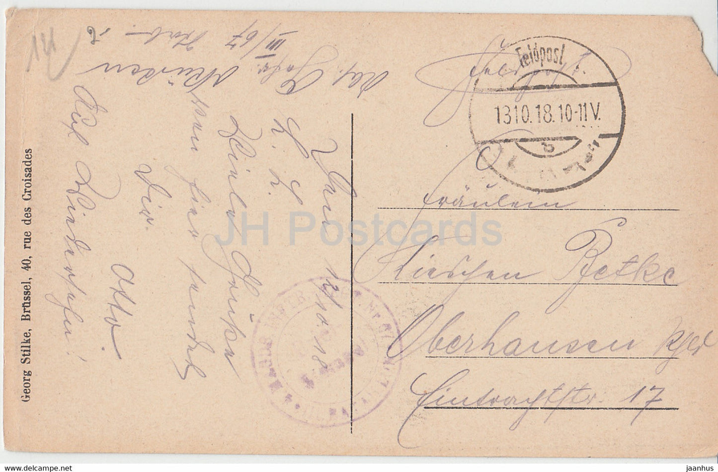 Die Kirche - church - 68 - Feldpost - old postcard - 1918 - Belgium - used